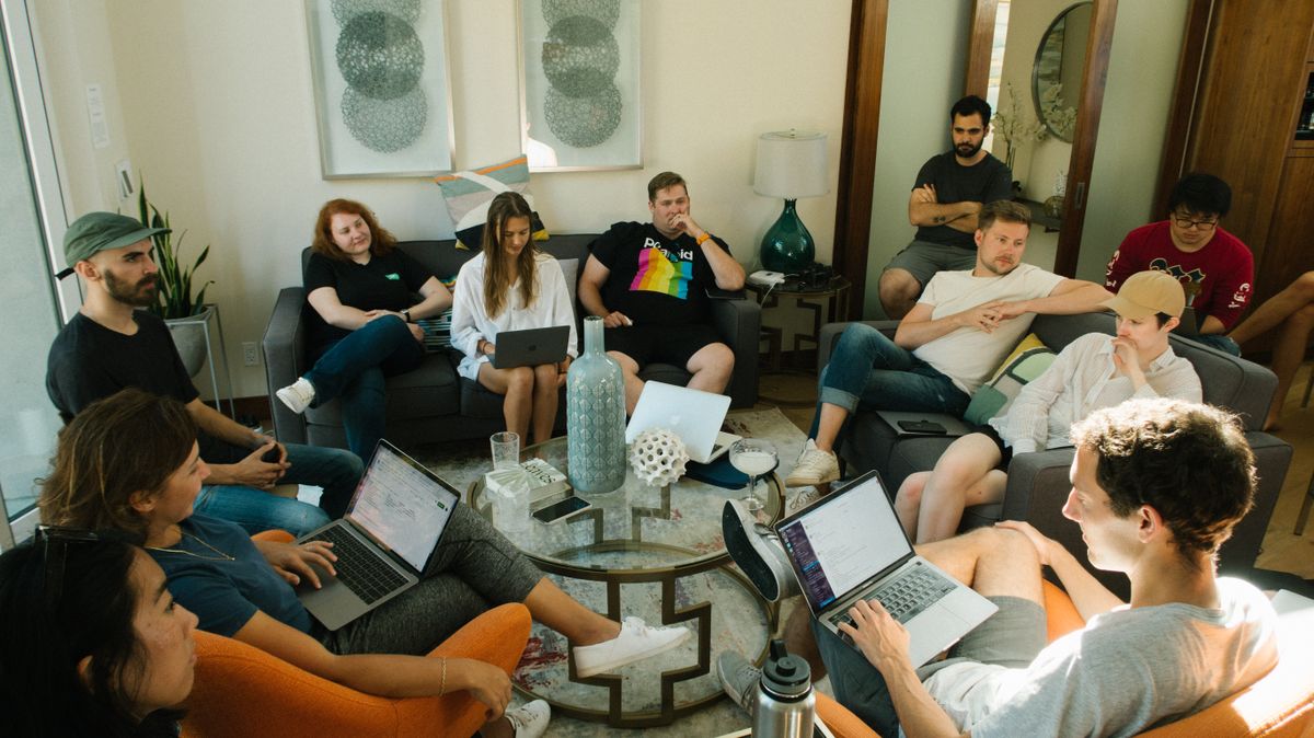 People discussing ideas together